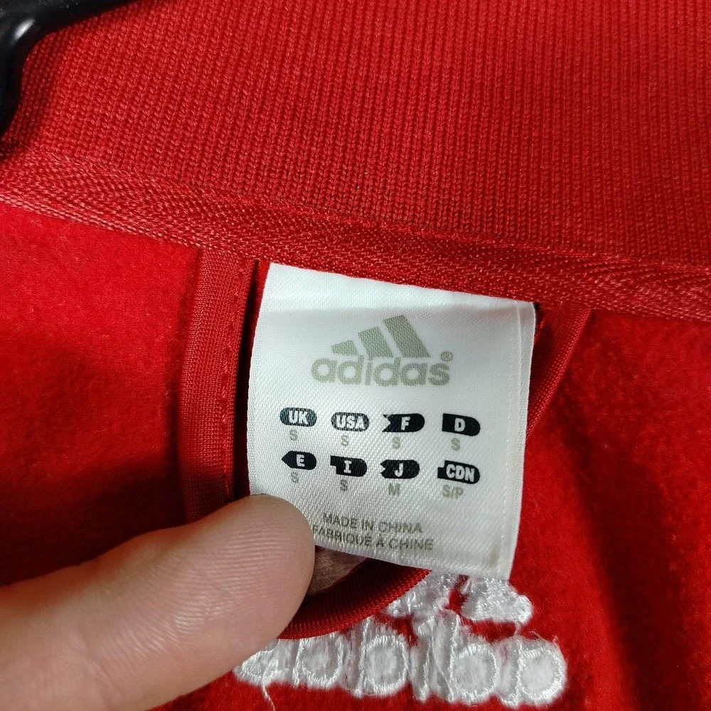 Adidas Track Jacket Mens Small Red NCAA Football Warm Up Full Zip Utah Utes